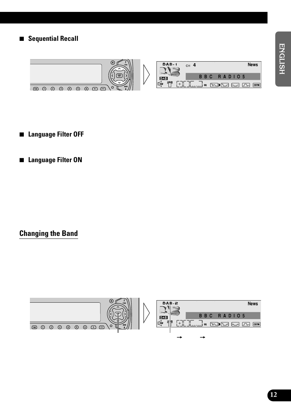 Changing the band | Pioneer GEX-P700DAB User Manual | Page 13 / 124