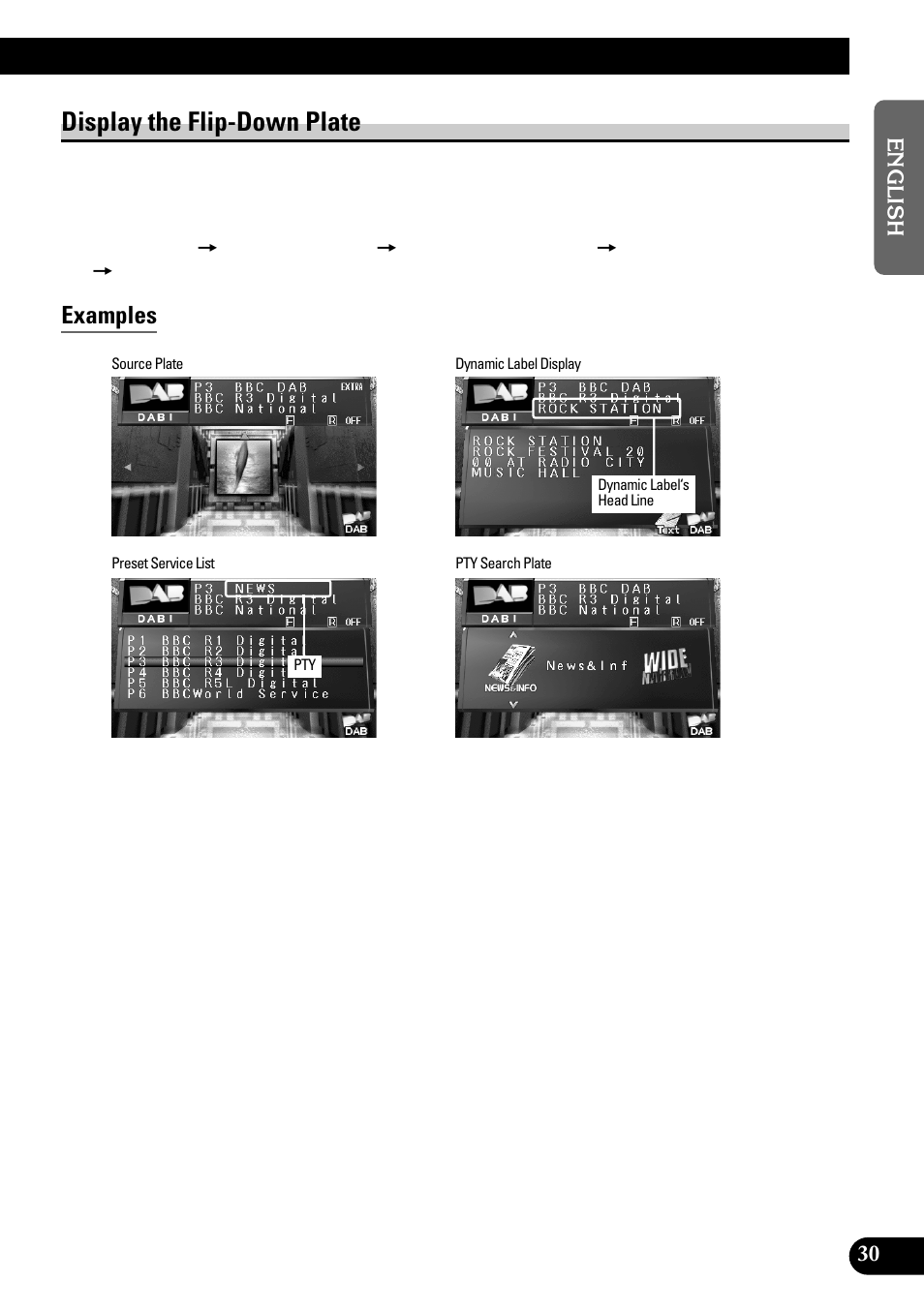 Display the flip-down plate, Examples | Pioneer GEX-P700DAB User Manual | Page 31 / 124