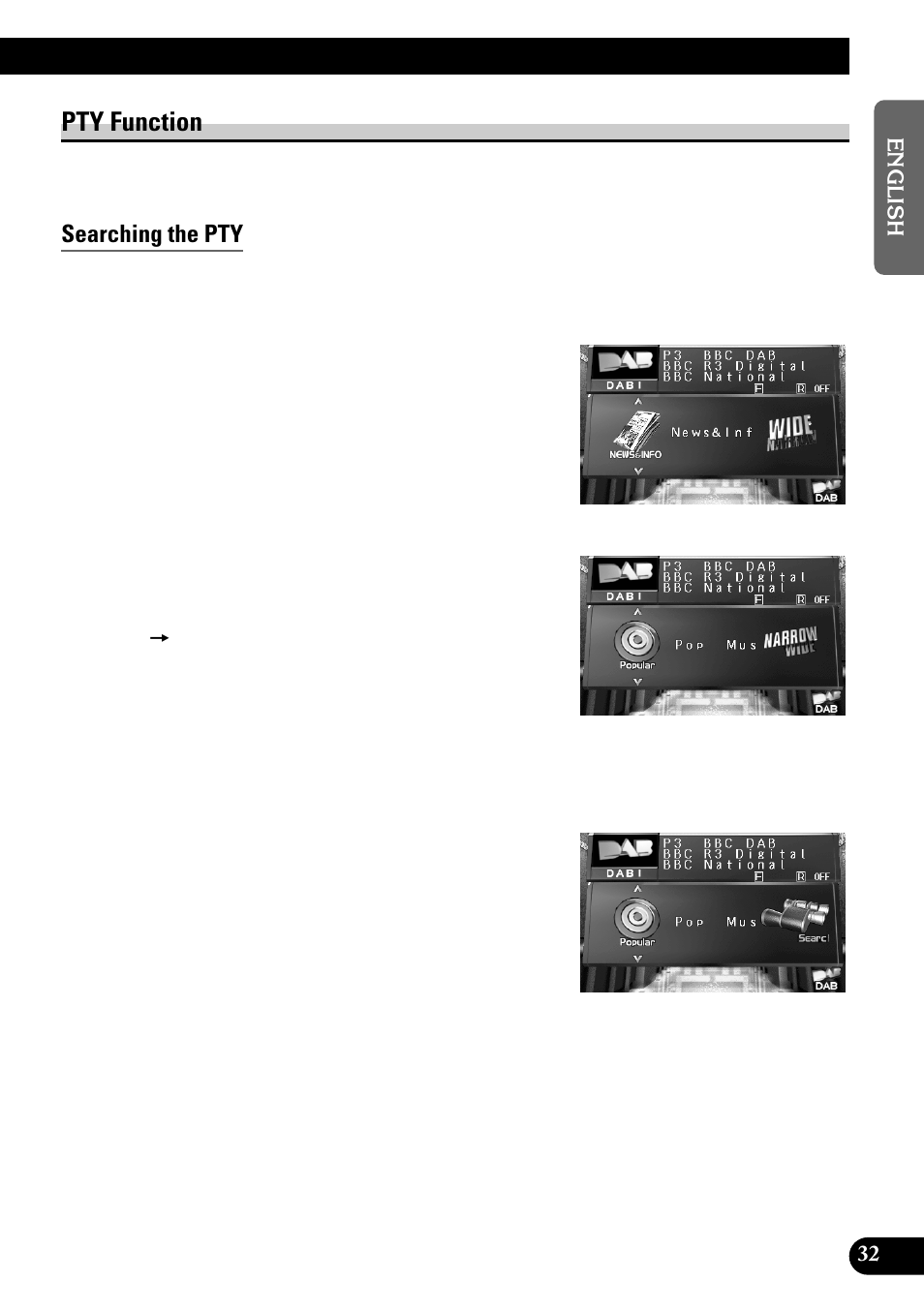 Pty function, Searching the pty | Pioneer GEX-P700DAB User Manual | Page 33 / 124