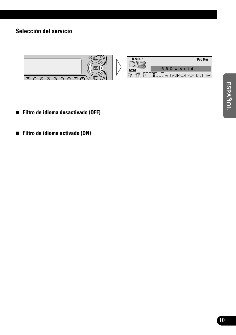 Selección del servicio | Pioneer GEX-P700DAB User Manual | Page 51 / 124