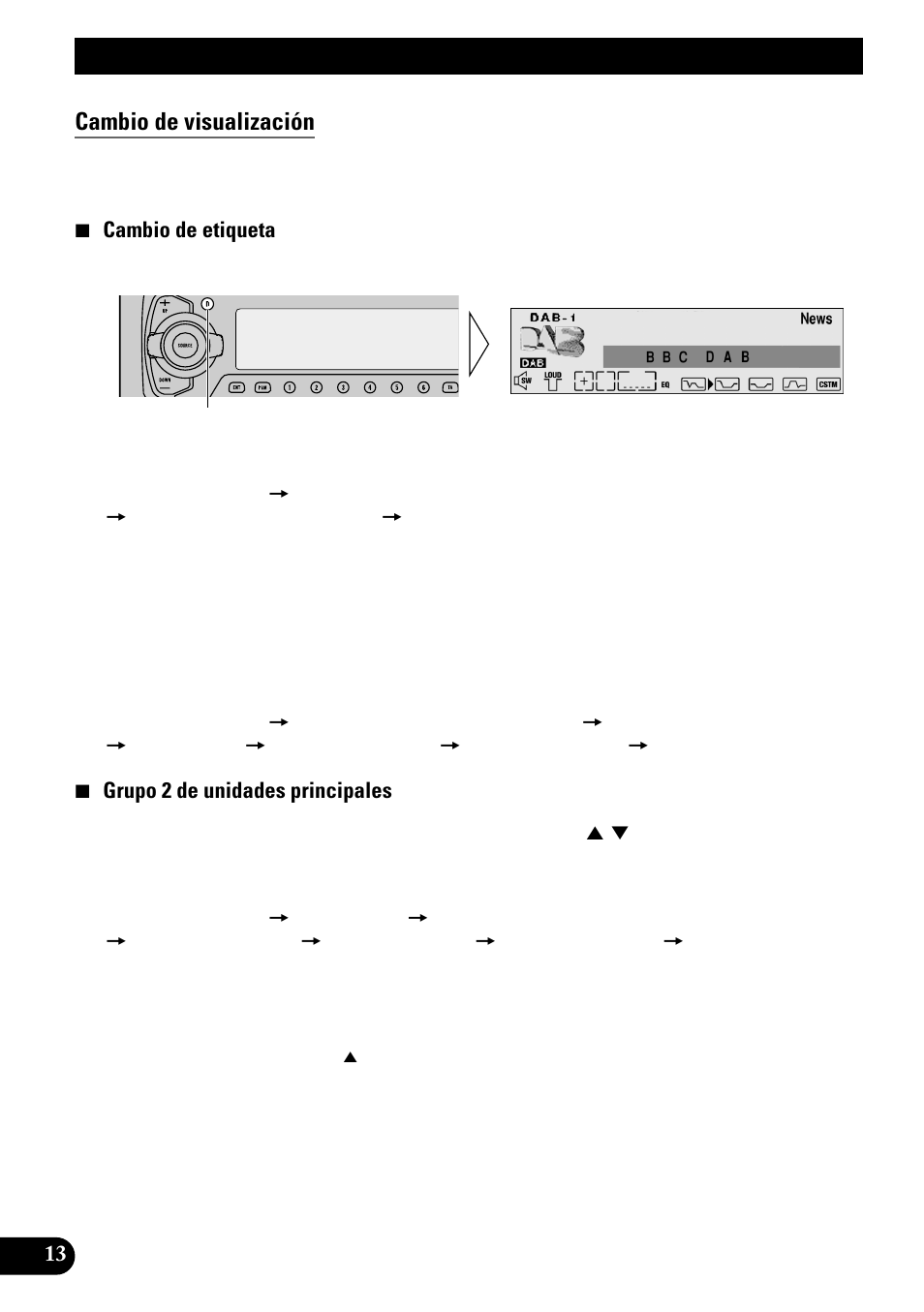 Operación básica con deh-p9100r, Cambio de visualización | Pioneer GEX-P700DAB User Manual | Page 54 / 124