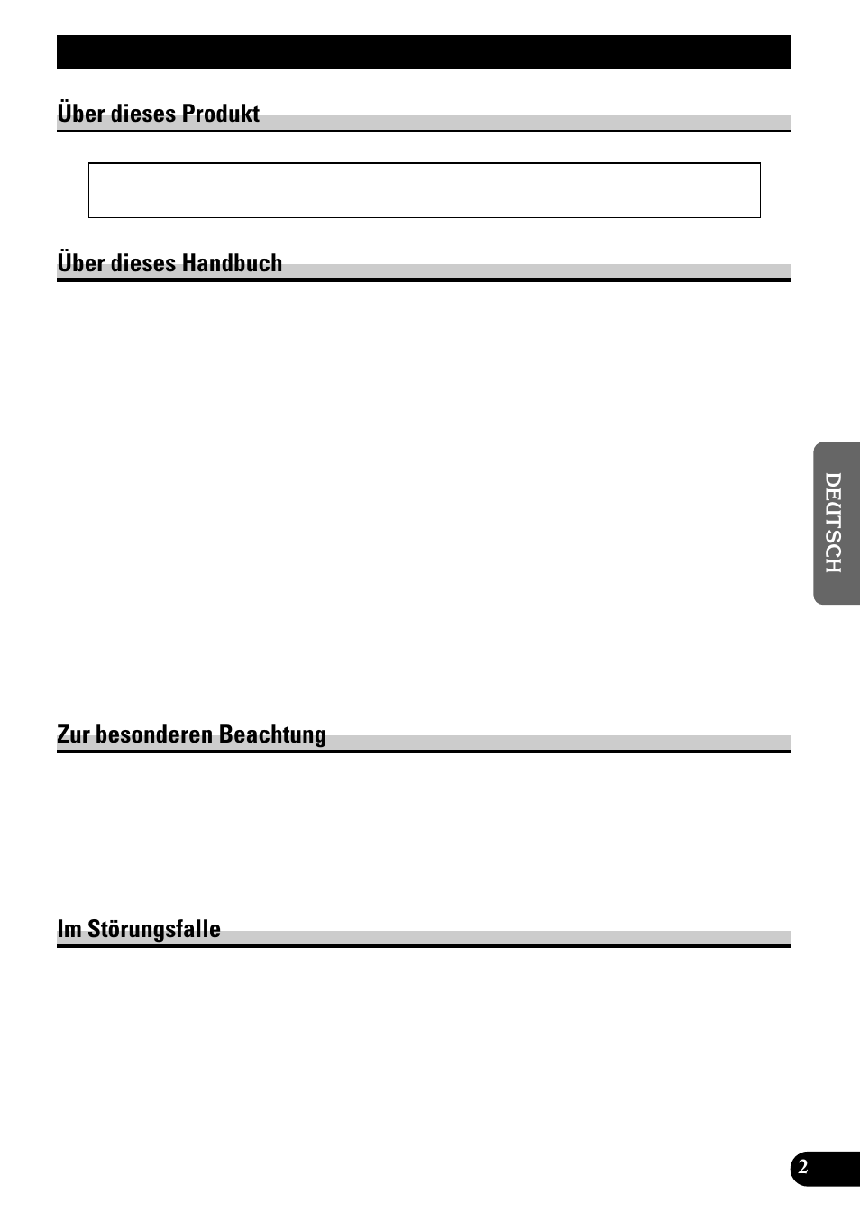 Vor gebrauch dieses produkts, Über dieses produkt über dieses handbuch, Zur besonderen beachtung | Im störungsfalle | Pioneer GEX-P700DAB User Manual | Page 83 / 124