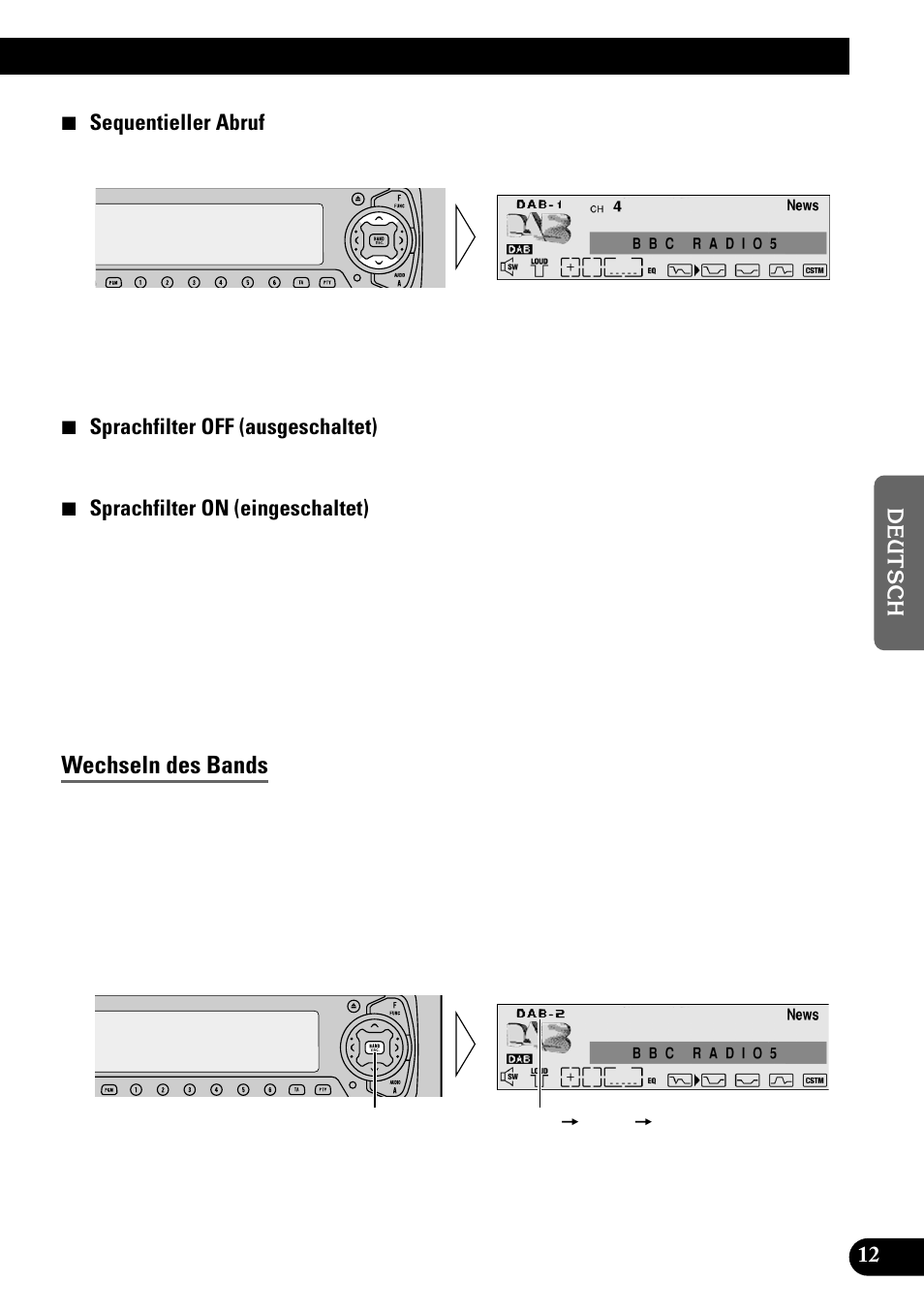 Wechseln des bands | Pioneer GEX-P700DAB User Manual | Page 93 / 124