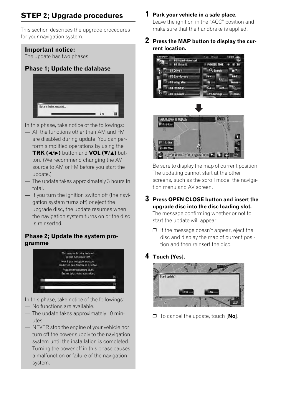 Step 2; upgrade procedures | Pioneer CNDV-800HD User Manual | Page 7 / 11