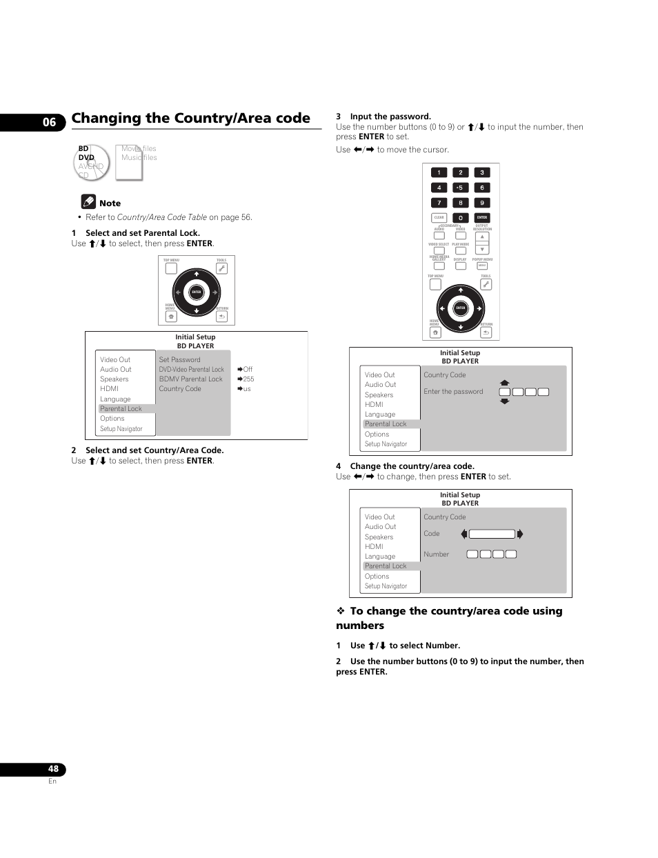 Changing the country/area code | Pioneer BDP-LX71 User Manual | Page 48 / 72