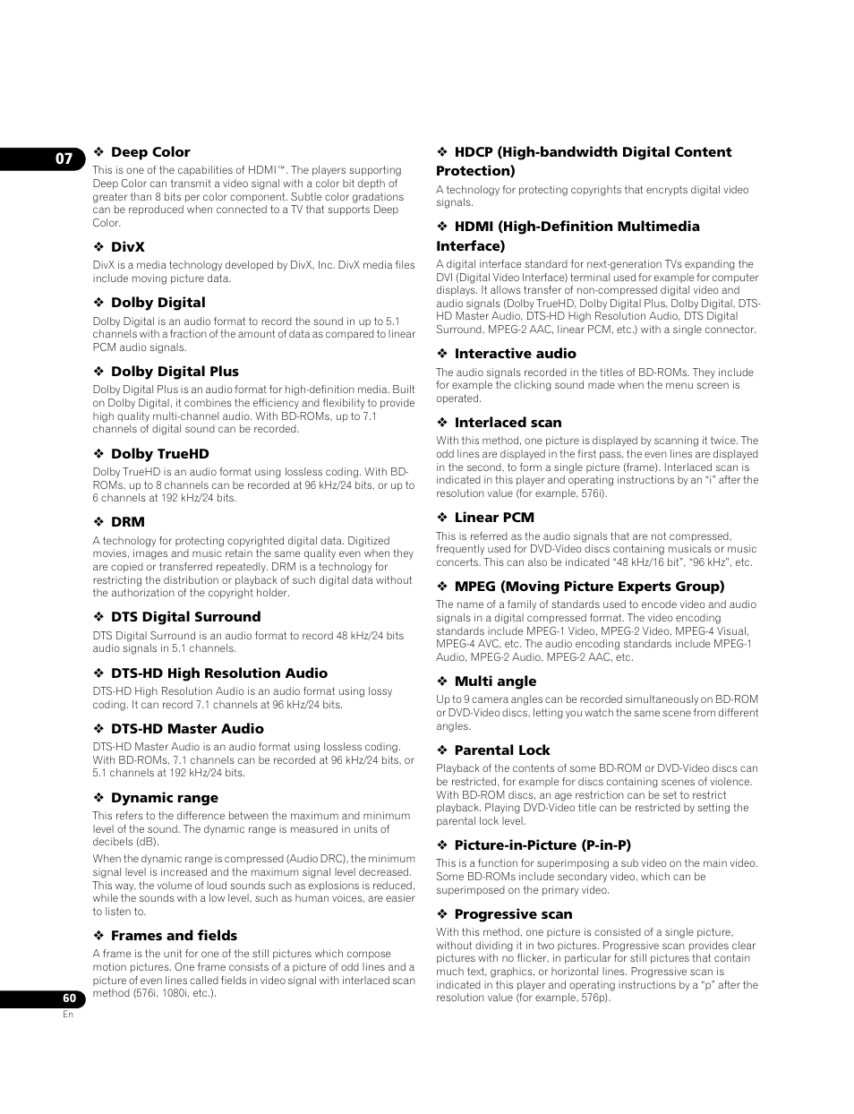 Pioneer BDP-LX71 User Manual | Page 60 / 72