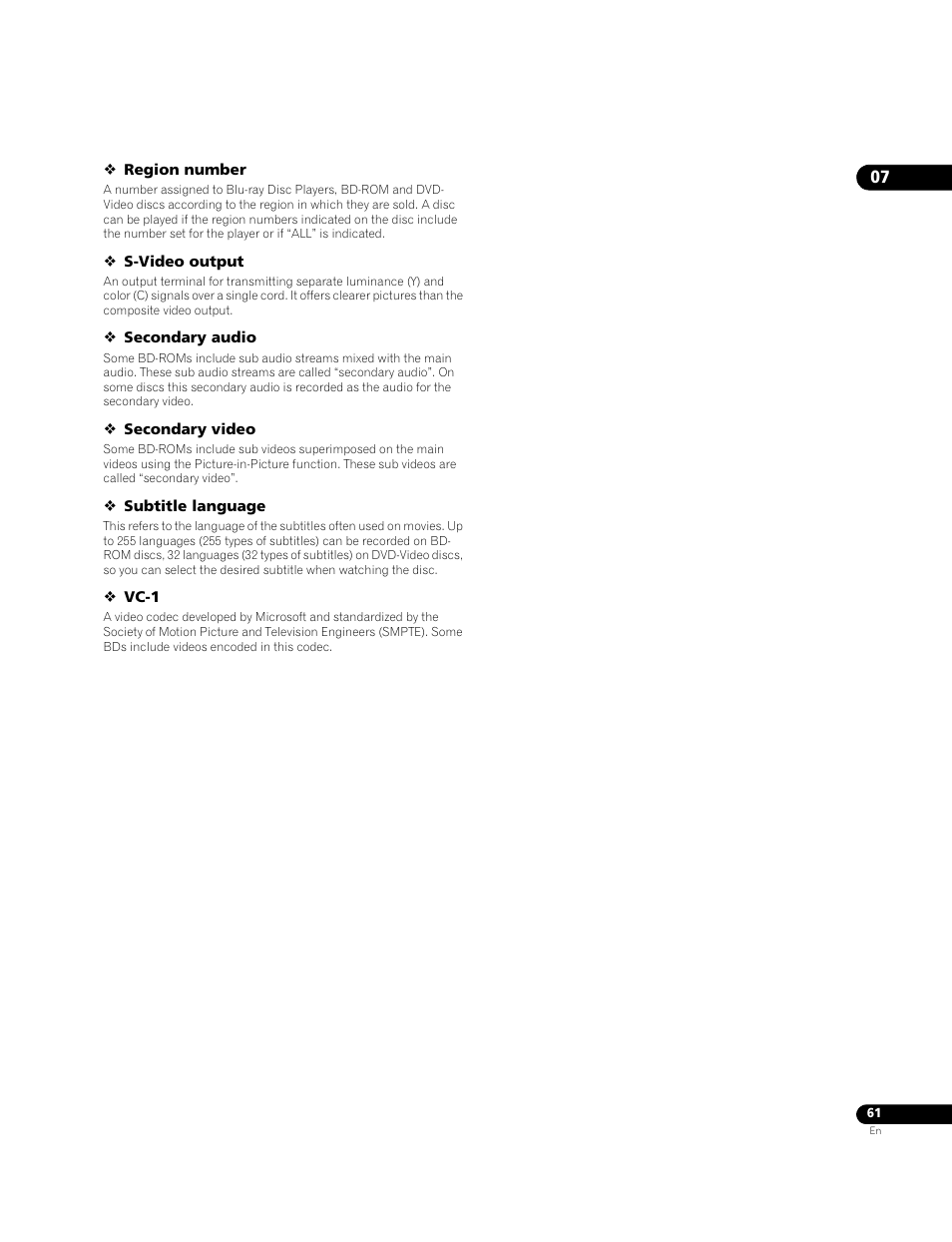 Pioneer BDP-LX71 User Manual | Page 61 / 72