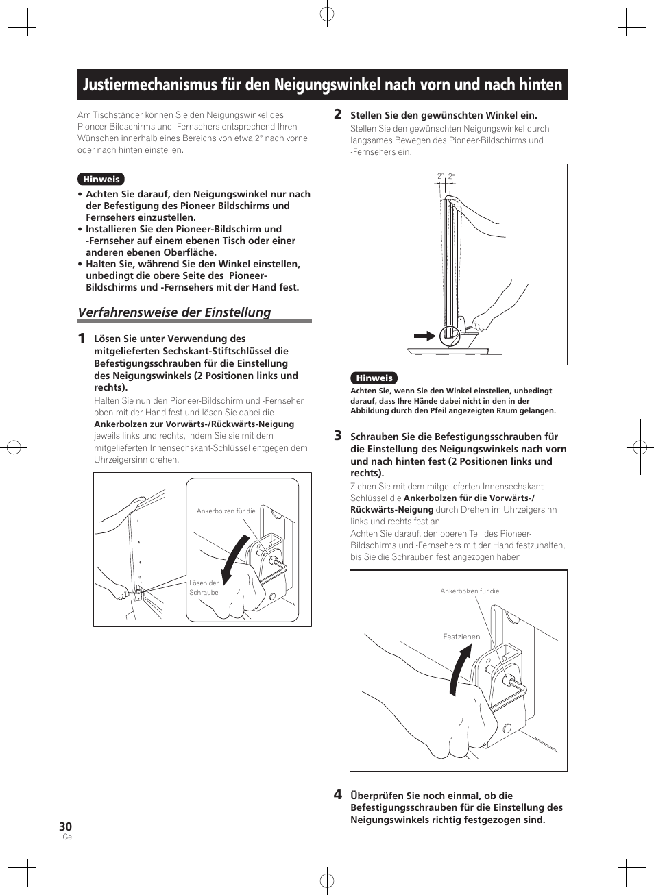 Verfahrensweise der einstellung | Pioneer KRP-SW01 User Manual | Page 30 / 74