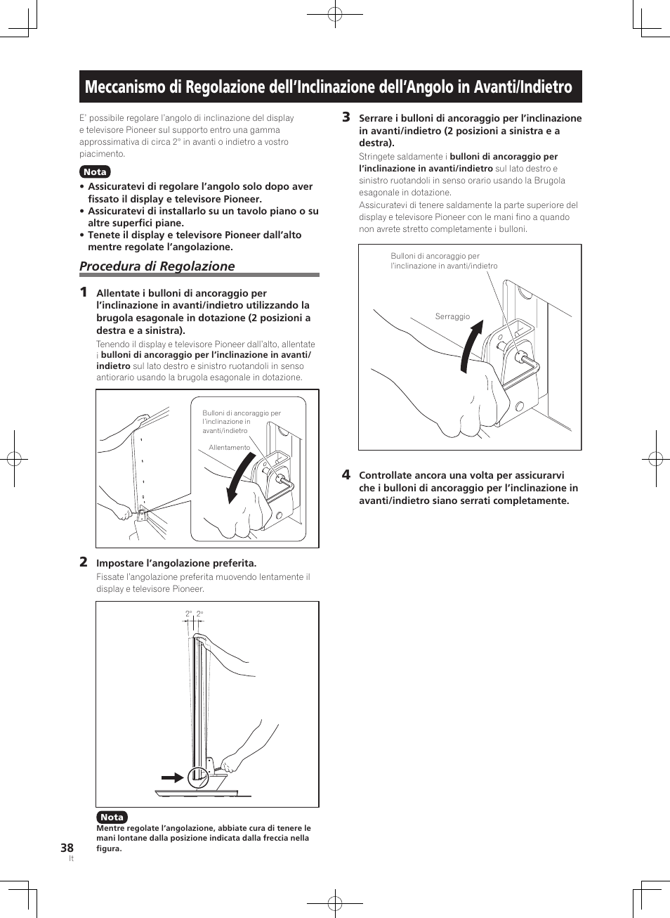 Procedura di regolazione | Pioneer KRP-SW01 User Manual | Page 38 / 74