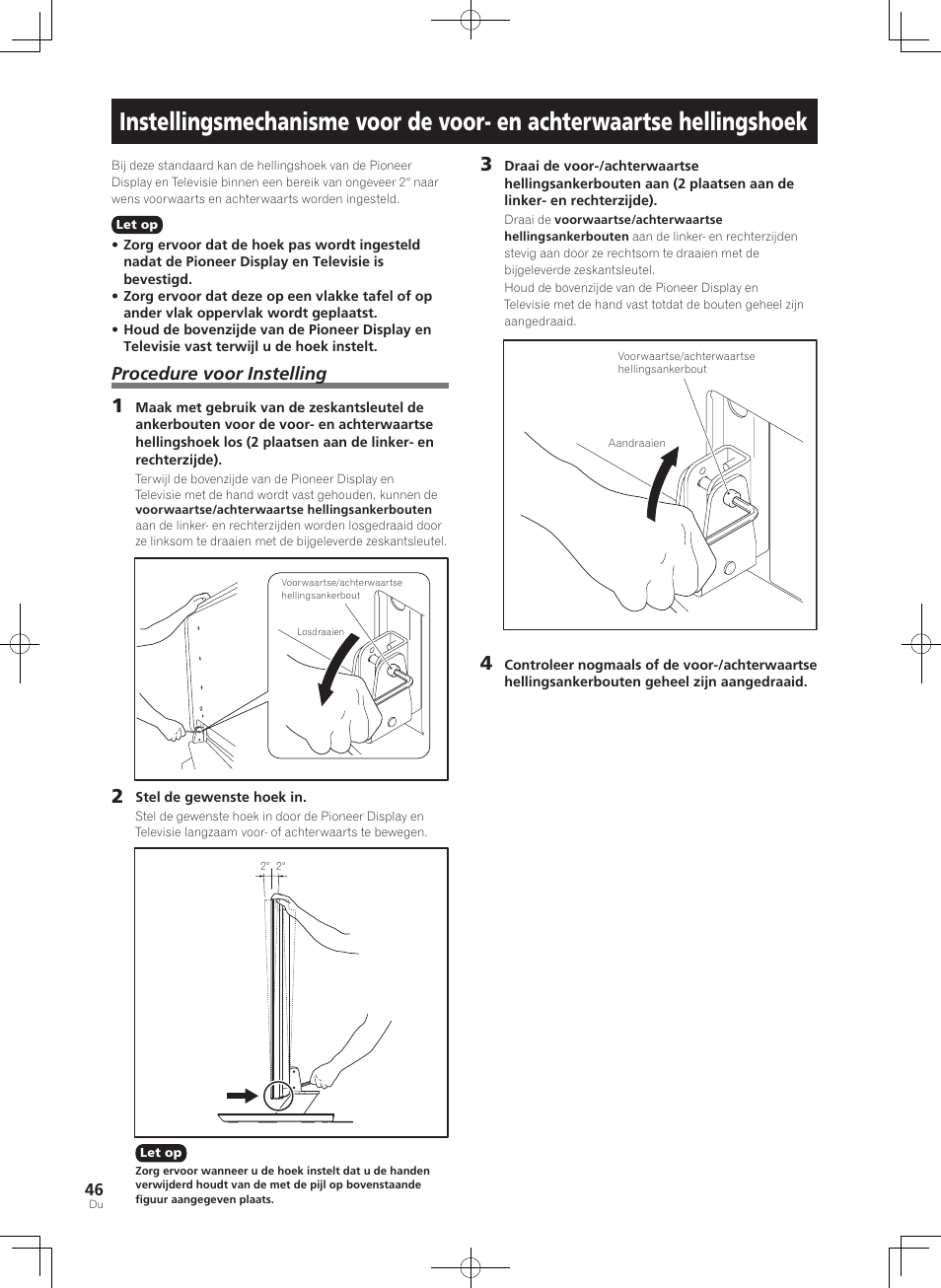 Procedure voor instelling | Pioneer KRP-SW01 User Manual | Page 46 / 74