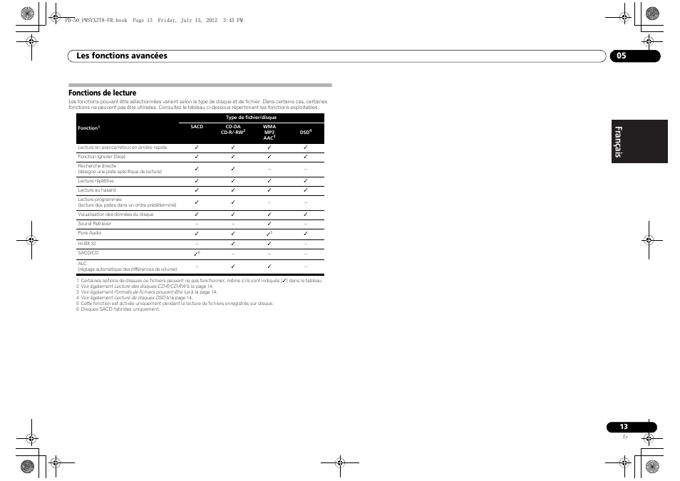 Fonctions de lecture, Les fonctions avancées 05 | Pioneer PD-50-S User Manual | Page 29 / 116