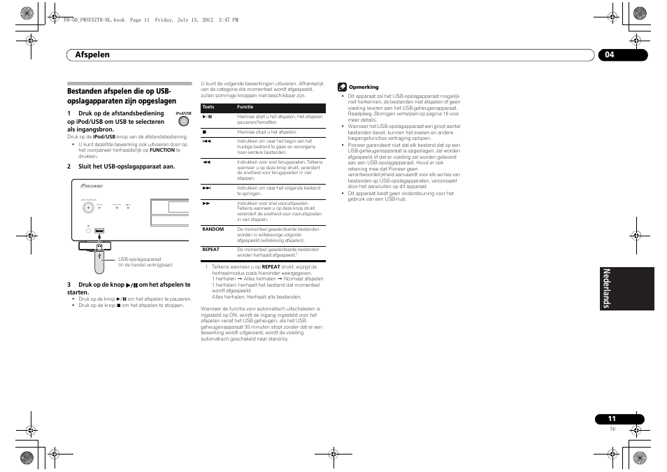 Bestanden afspelen die op usb-opslagapparaten, Zijn opgeslagen, Afspelen 04 | Pioneer PD-50-S User Manual | Page 75 / 116