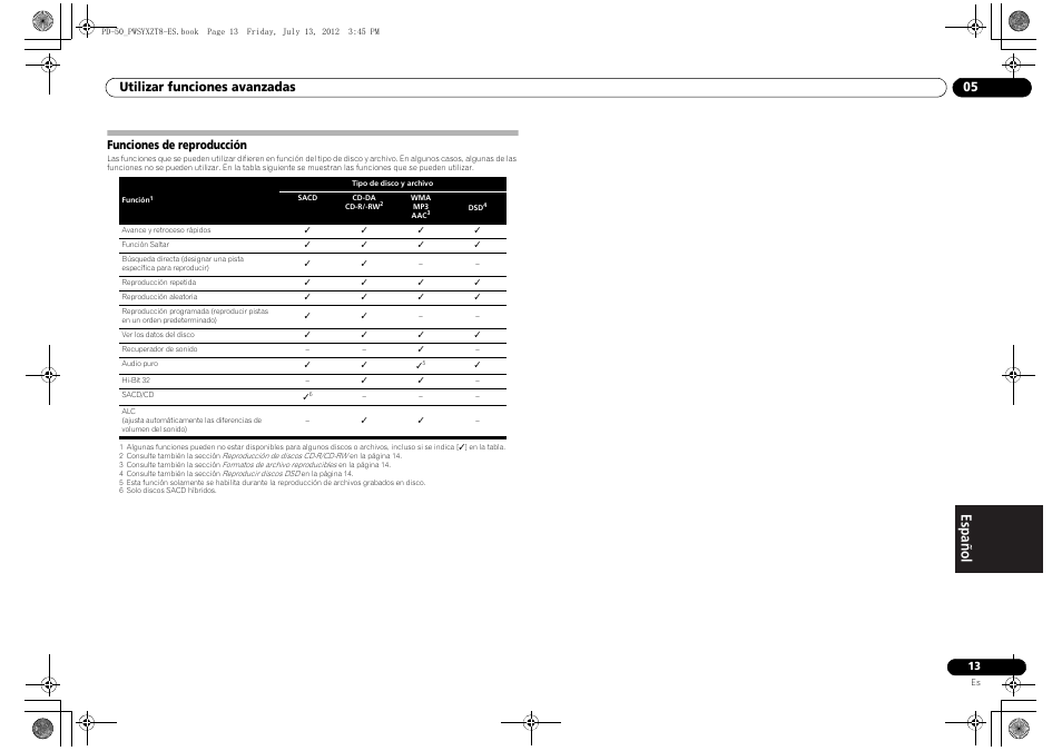 Funciones de reproducción, Utilizar funciones avanzadas 05 | Pioneer PD-50-S User Manual | Page 93 / 116