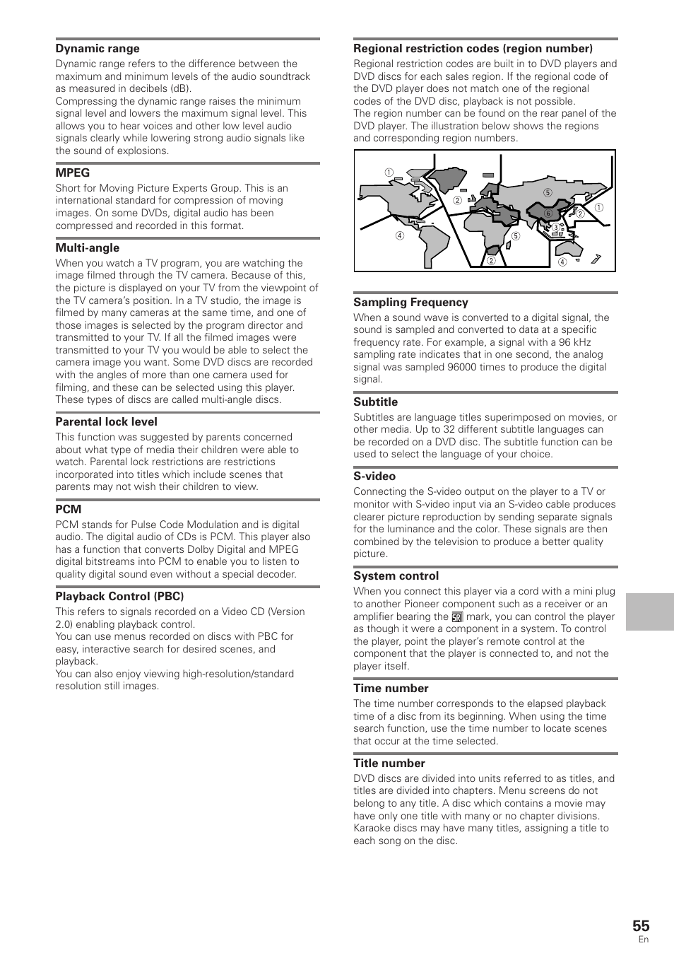 Pioneer DV-340 User Manual | Page 55 / 56