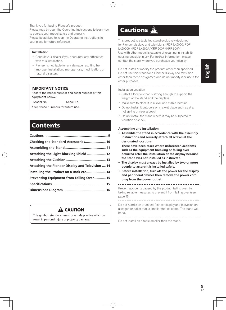 Pioneer PDK-TS35A User Manual | Page 9 / 73