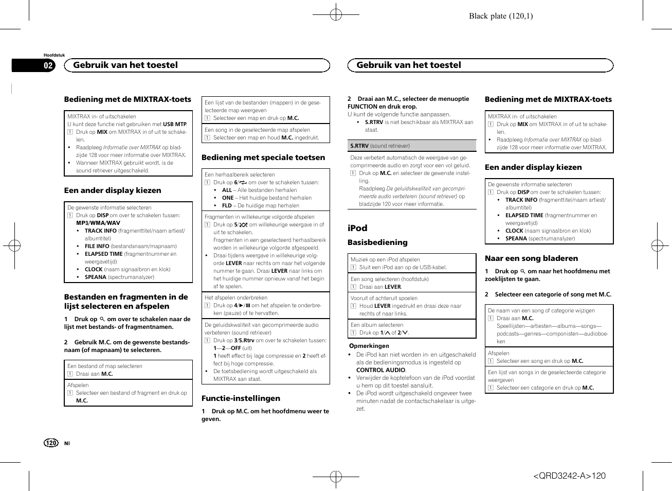 Ipod, Gebruik van het toestel | Pioneer MVH-X560BT User Manual | Page 120 / 164