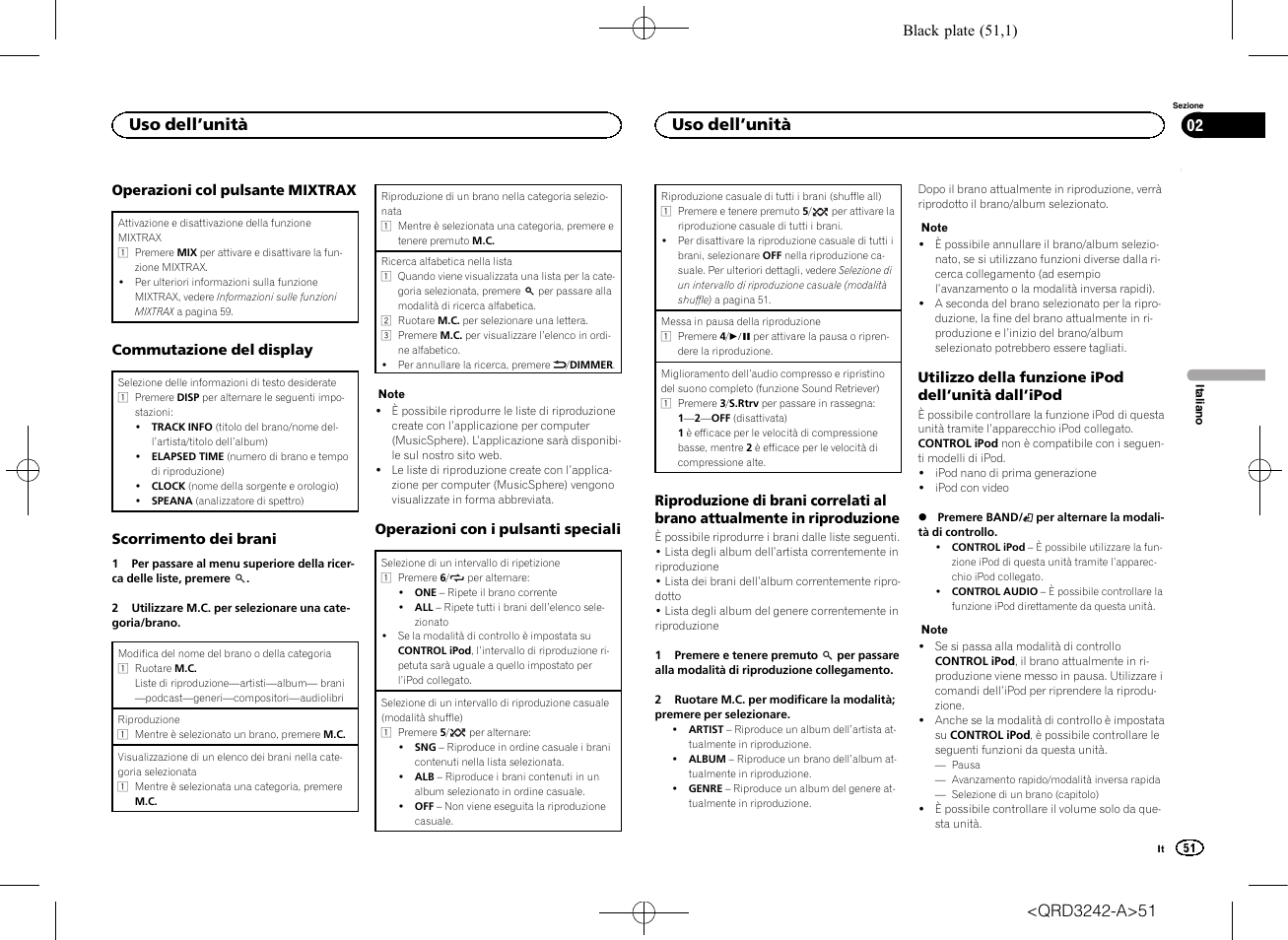 Uso dell ’unità | Pioneer MVH-X560BT User Manual | Page 51 / 164