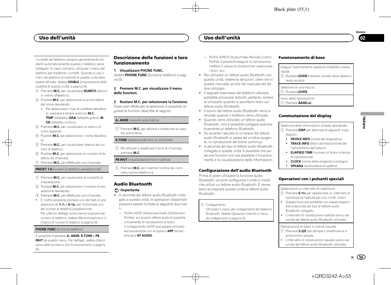 Uso dell ’unità | Pioneer MVH-X560BT User Manual | Page 55 / 164