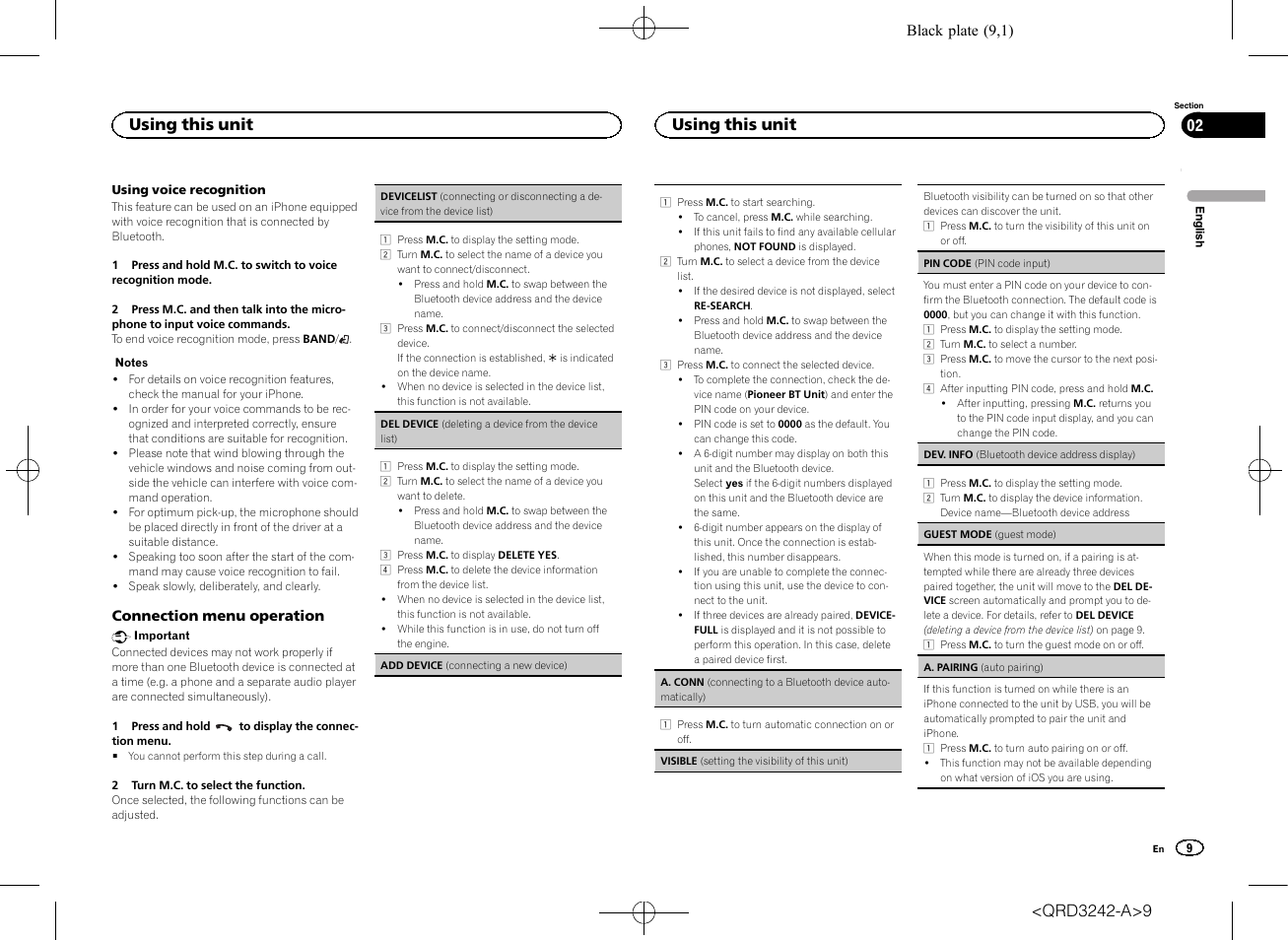 Using this unit | Pioneer MVH-X560BT User Manual | Page 9 / 164