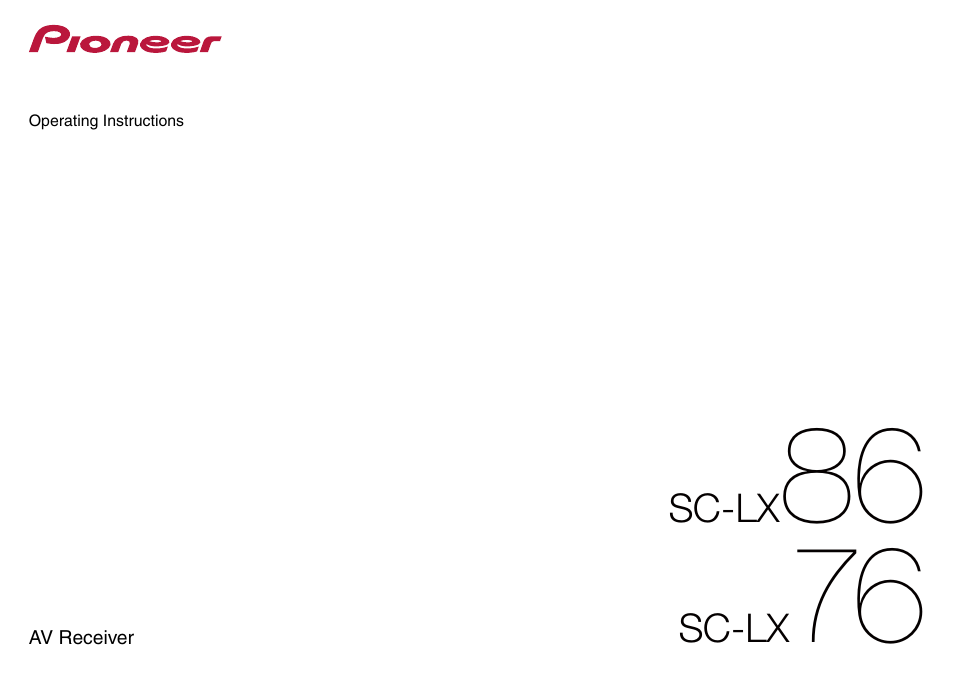 Pioneer SC-LX76-K User Manual | 133 pages