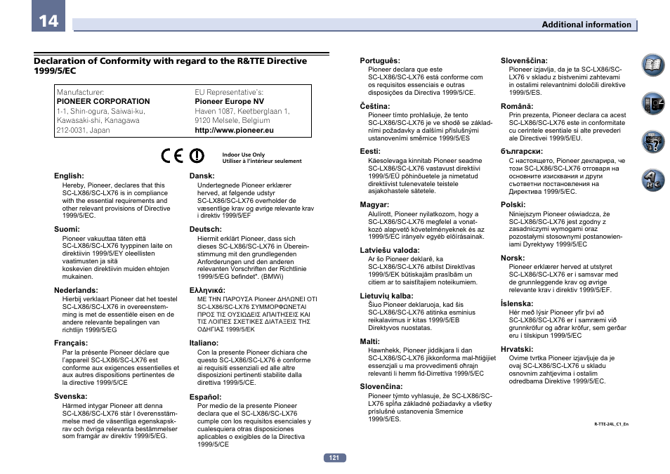 Pioneer SC-LX76-K User Manual | Page 121 / 133