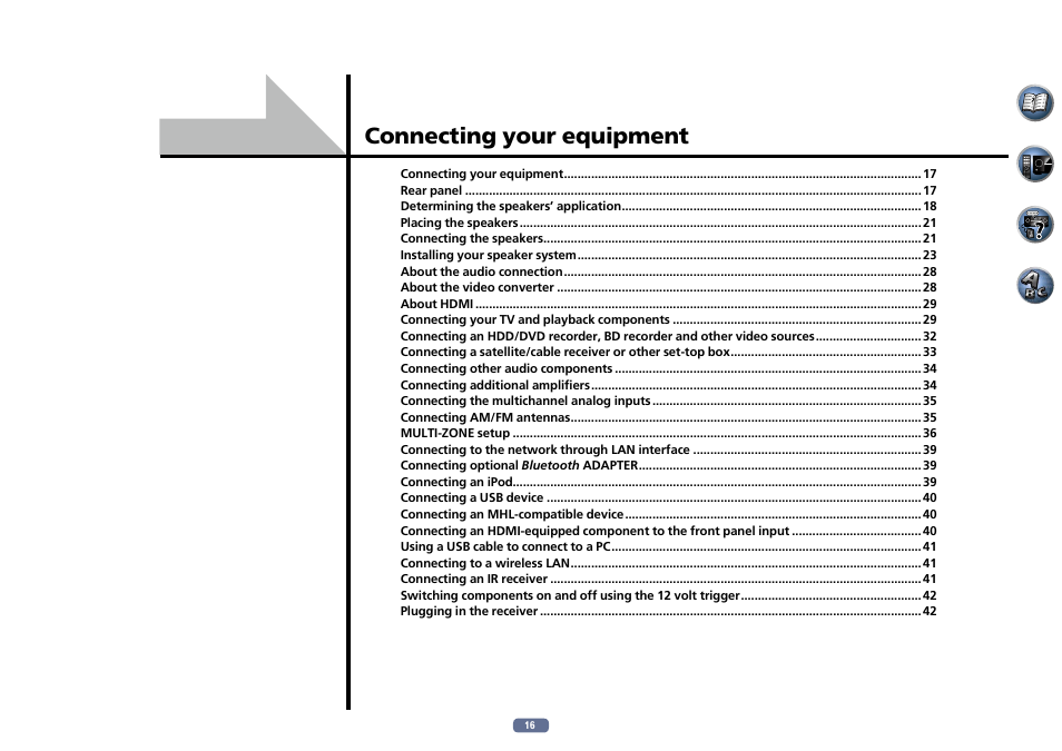 03 connecting your equipment, Connecting your equipment | Pioneer SC-LX76-K User Manual | Page 16 / 133