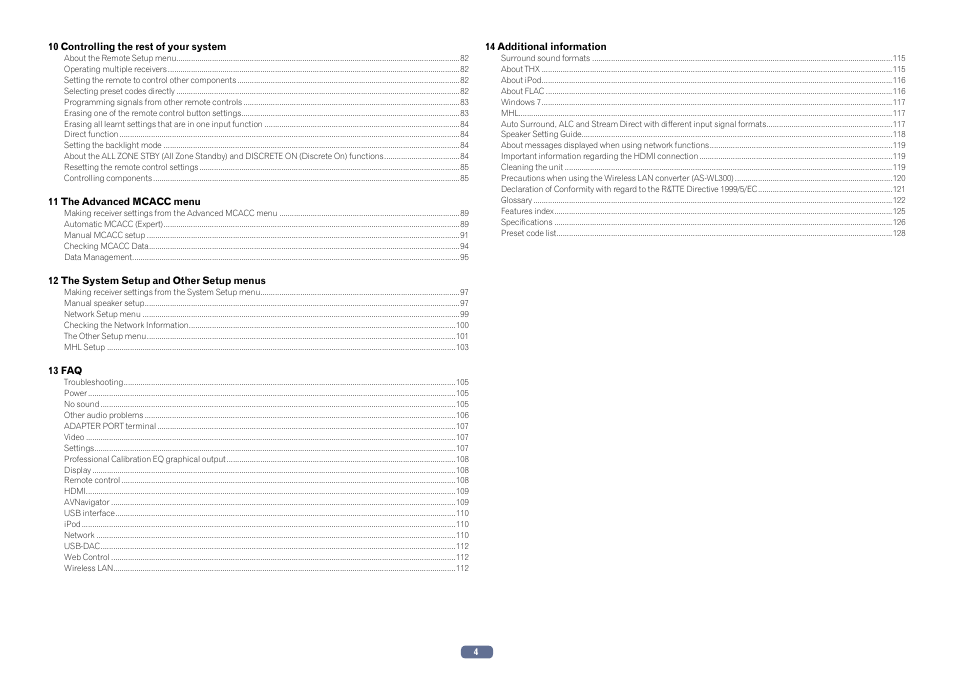 Pioneer SC-LX76-K User Manual | Page 4 / 133