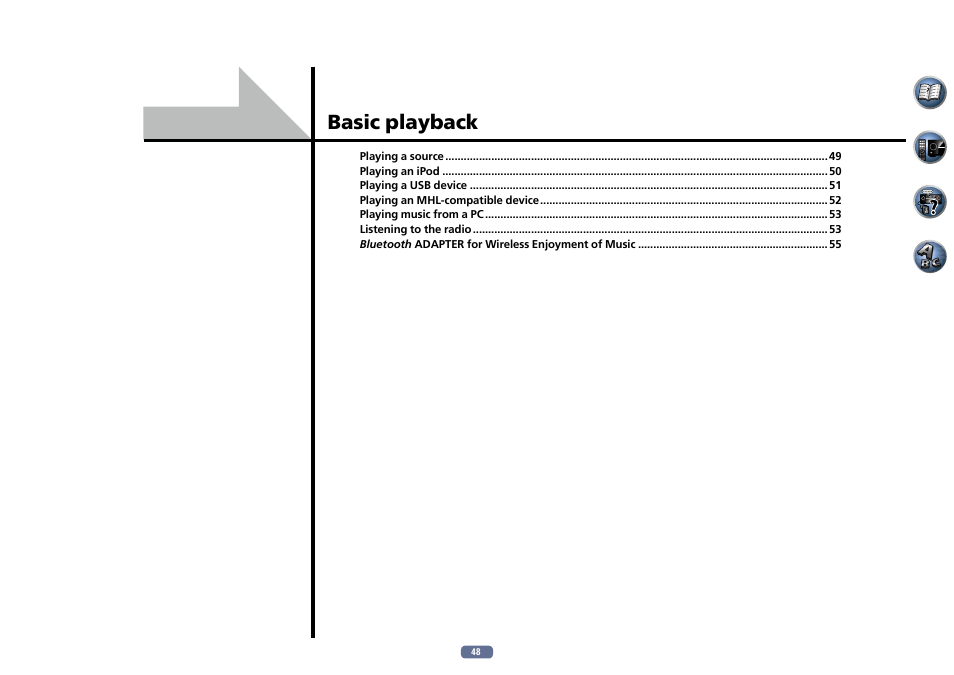 05 basic playback, Basic playback | Pioneer SC-LX76-K User Manual | Page 48 / 133