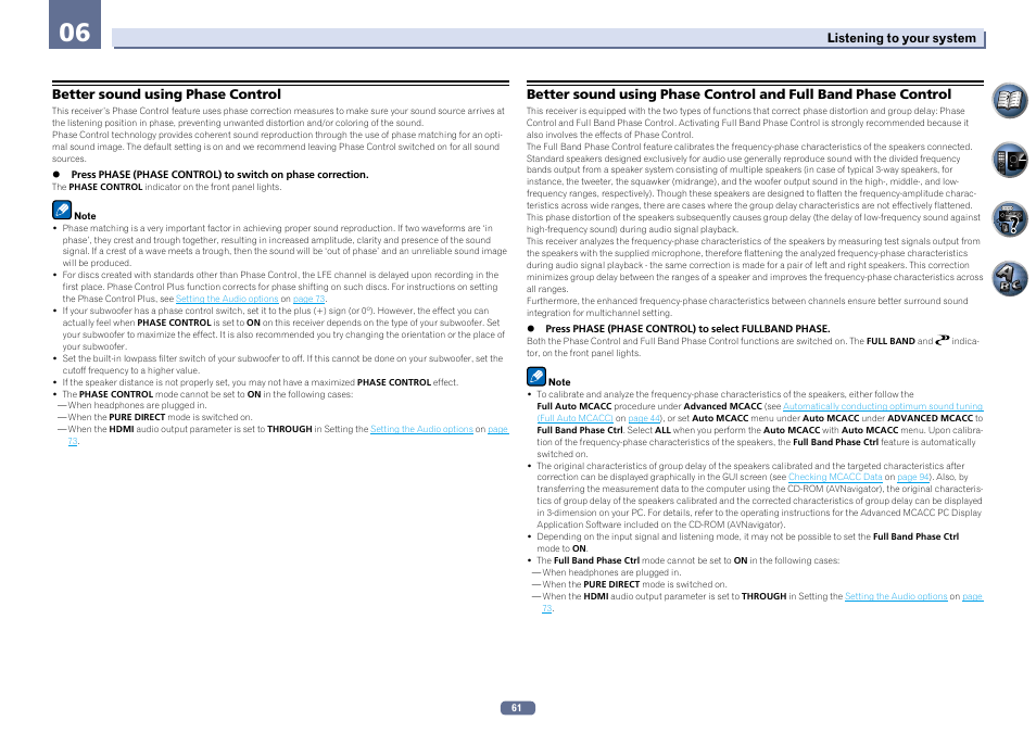 Better sound using phase control | Pioneer SC-LX76-K User Manual | Page 61 / 133