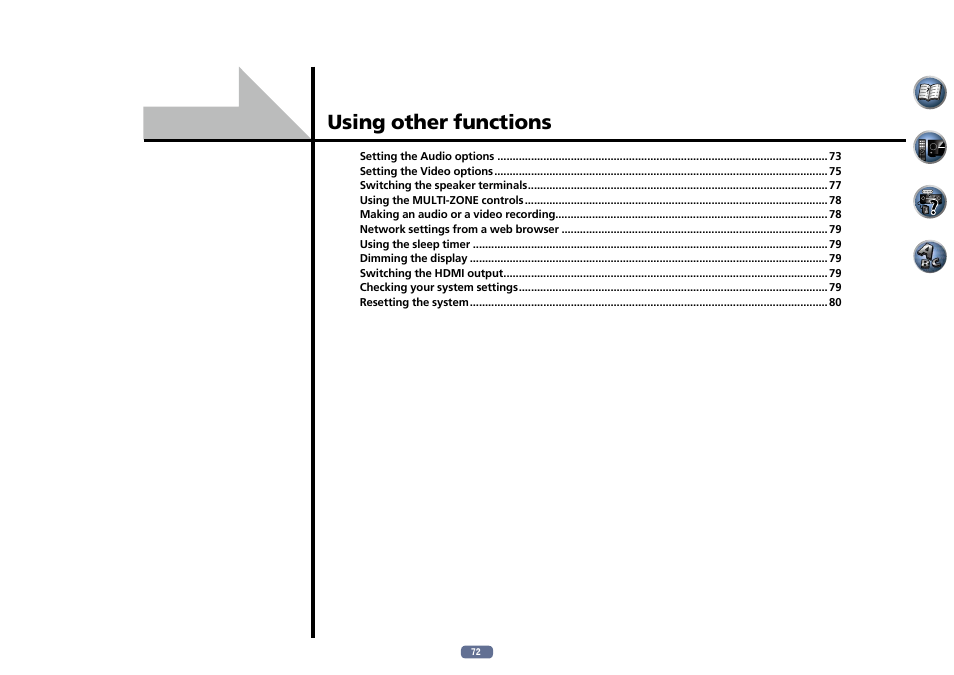 Using other functions | Pioneer SC-LX76-K User Manual | Page 72 / 133