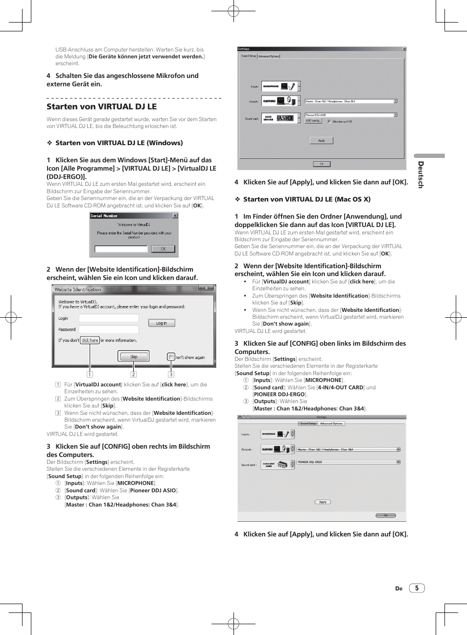 Starten von virtual dj le | Pioneer DDJ-ERGO-V User Manual | Page 17 / 64