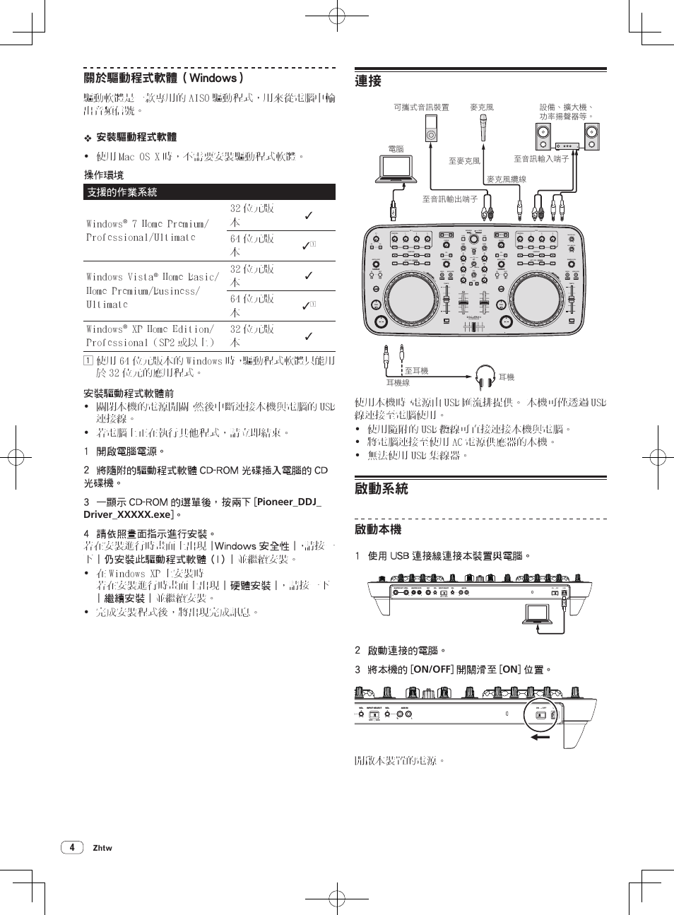 啟動系統, 關於驅動程式軟體（windows, 啟動本機 | Windows vista, Windows, Move grid shift move grid rec, Function tree fld open, Push, Dj controller, Sea rc h | Pioneer DDJ-ERGO-V User Manual | Page 46 / 64