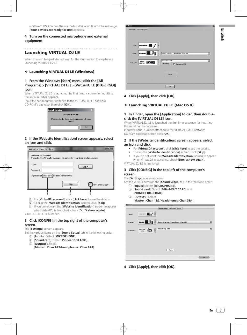 Launching virtual dj le | Pioneer DDJ-ERGO-V User Manual | Page 5 / 64