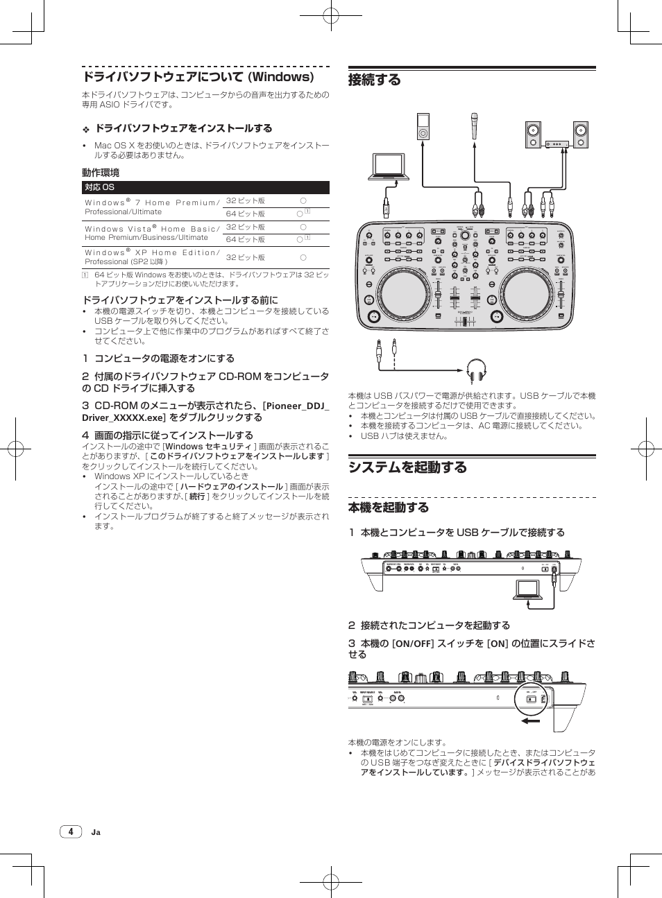 接続する, システムを起動する, ドライバソフトウェアについて (windows) | 本機を起動する, Move grid shift move grid rec, Function tree fld open, Push, Dj controller, Sea rc h, Deck load | Pioneer DDJ-ERGO-V User Manual | Page 52 / 64