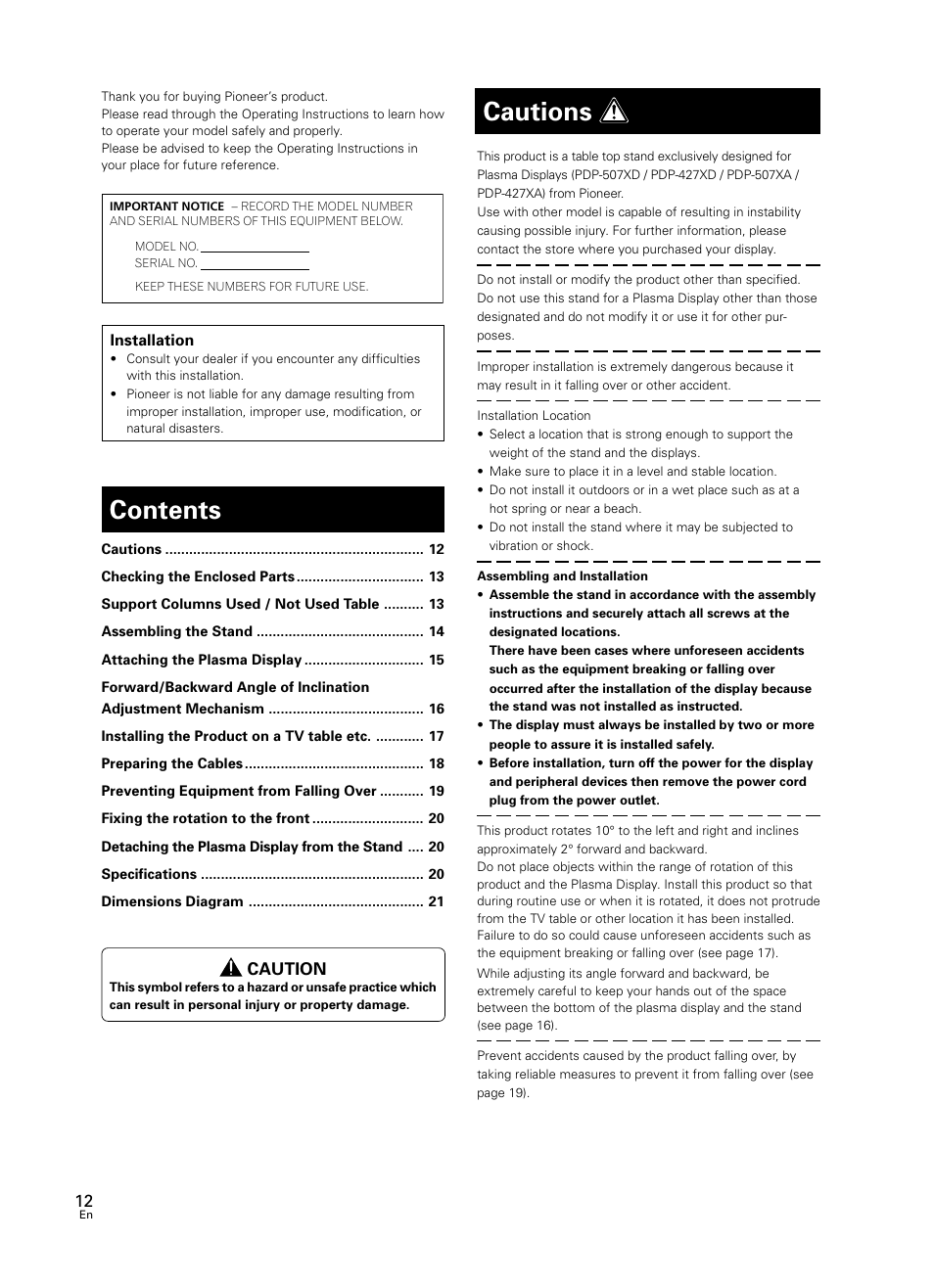 Pioneer PDK-TS25 User Manual | Page 12 / 89