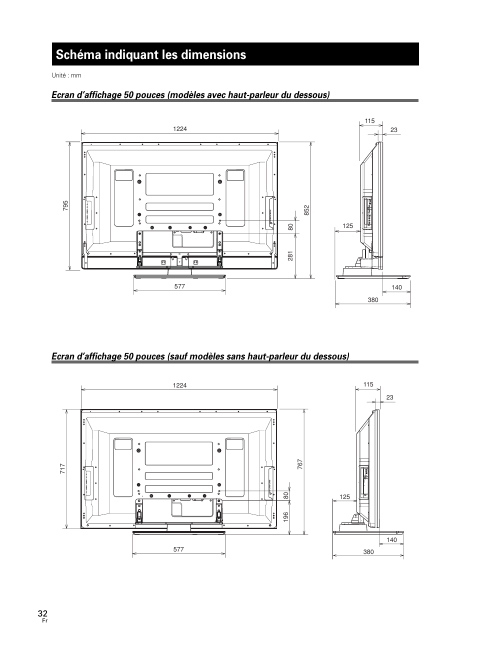 Schéma indiquant les dimensions | Pioneer PDK-TS25 User Manual | Page 32 / 89