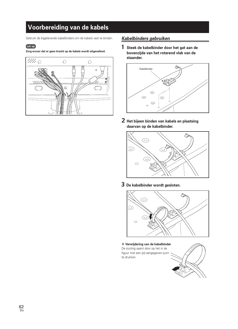 Voorbereiding van de kabels | Pioneer PDK-TS25 User Manual | Page 62 / 89