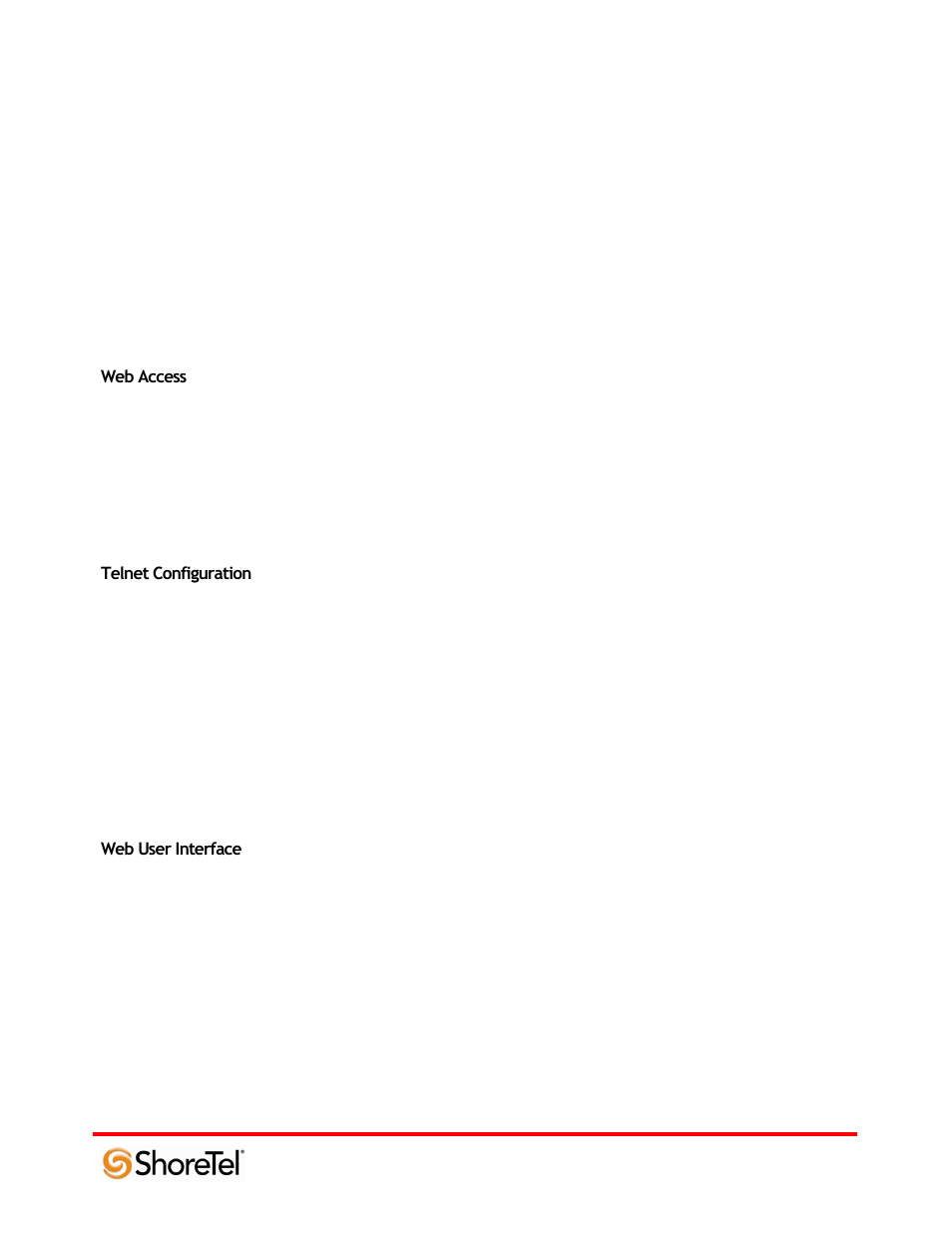 Web access, Telnet configuration, Web user interface | ADTRAN 220T1 User Manual | Page 12 / 32