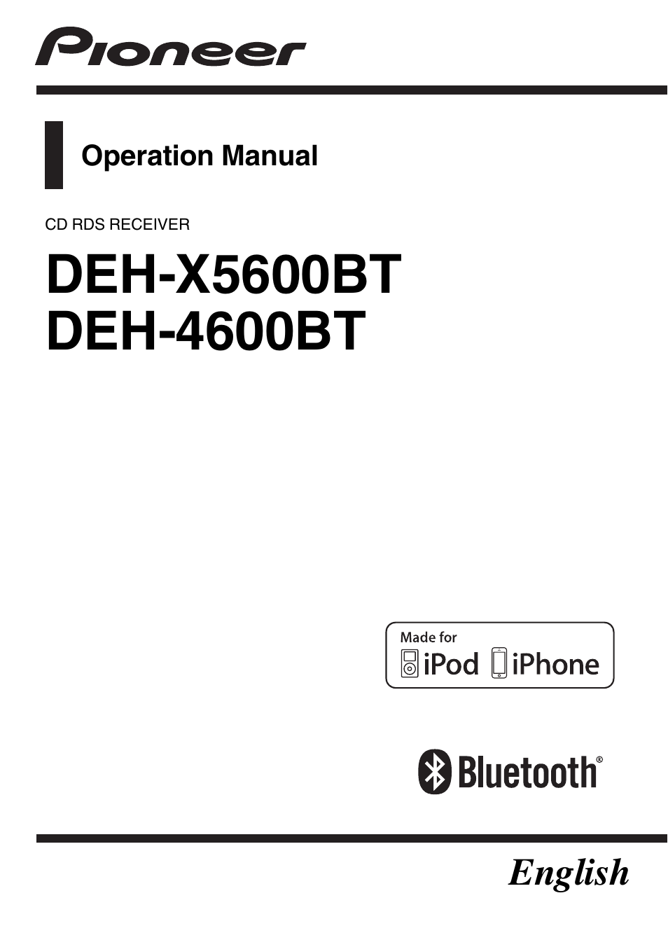 Pioneer DEH-4600BT User Manual | 36 pages