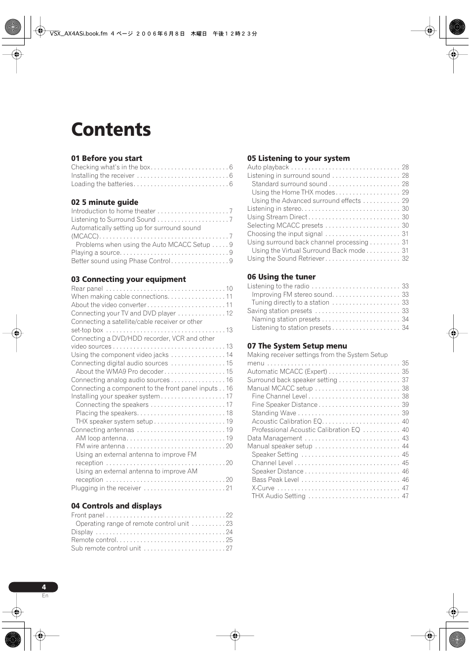 Pioneer VSX-AX2AS-s User Manual | Page 4 / 91