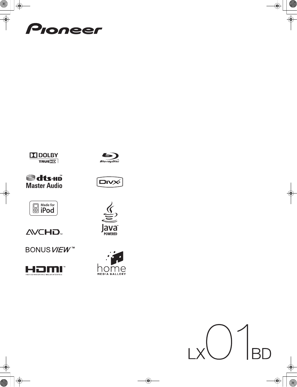 Pioneer LX01BD User Manual | 116 pages