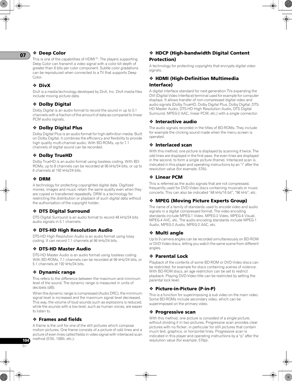 Pioneer LX01BD User Manual | Page 104 / 116