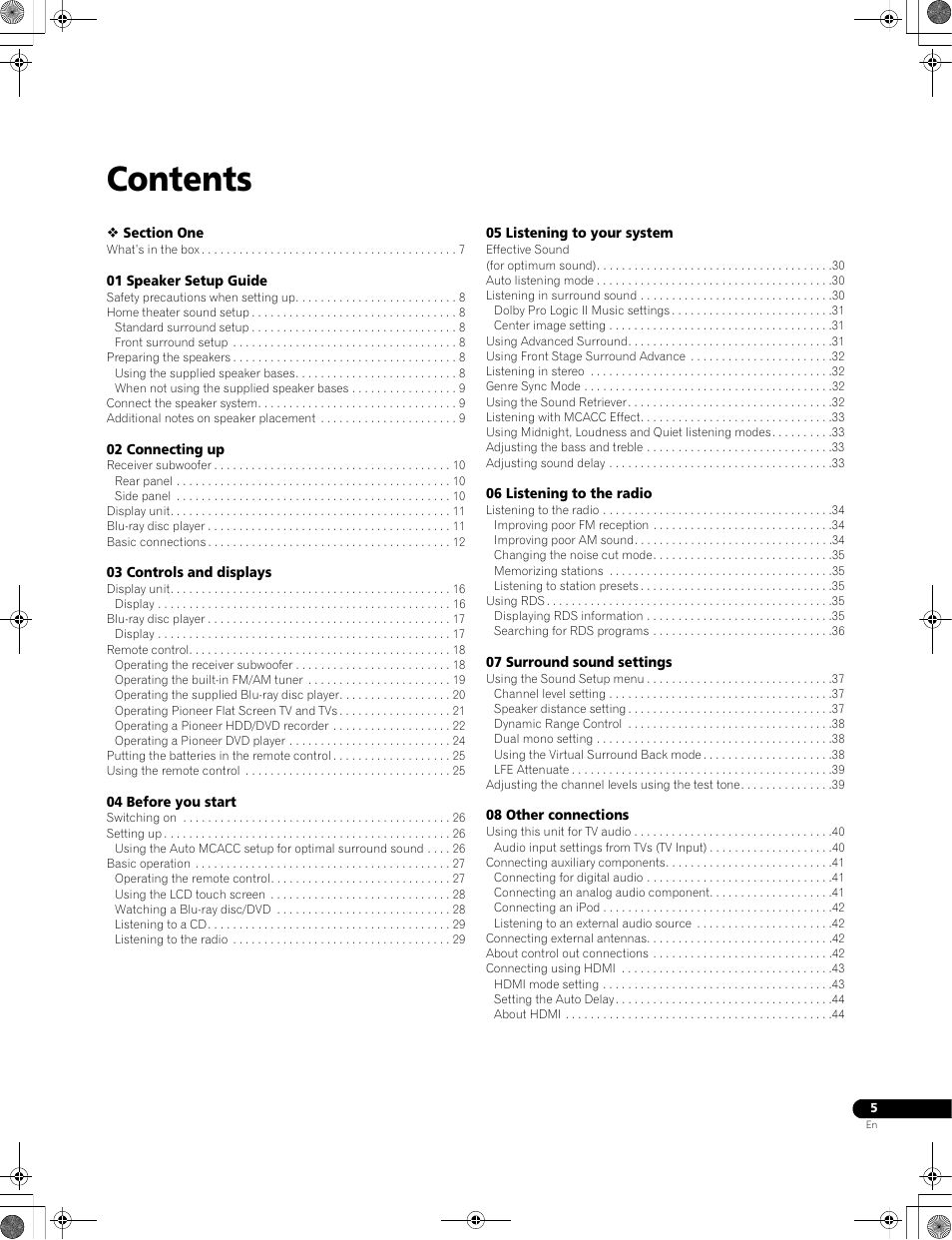 Operating instructions, Blu-ray disc home cinema system, Audio multi-channel receiver subwoofer | Satellite speaker, Blu-ray disc player, Accessory box, Sx-lx70sw, Ssp-lx70st, Sbdp-lx08, As-lx71 | Pioneer LX01BD User Manual | Page 5 / 116