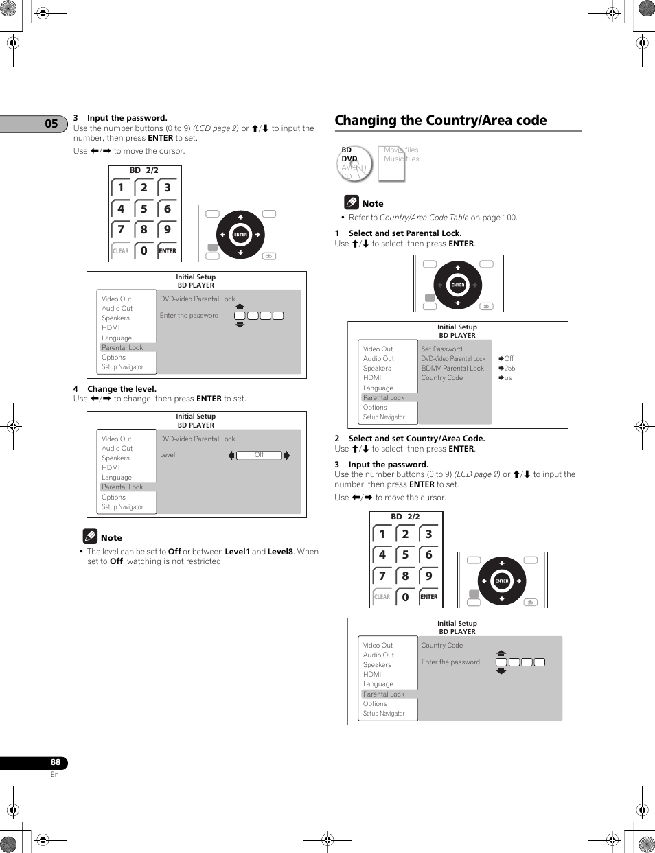 Changing the country/area code | Pioneer LX01BD User Manual | Page 88 / 116