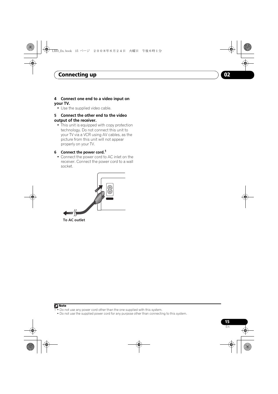 Connecting up 02 | Pioneer LX03 User Manual | Page 15 / 88