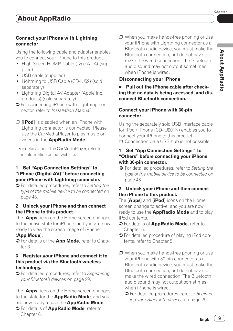 About appradio | Pioneer SPH-DA110 User Manual | Page 9 / 66