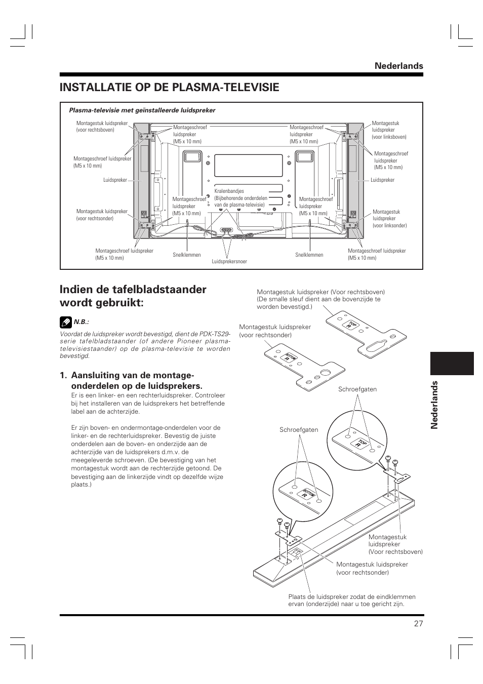 Nederlands | Pioneer PDP-S58 User Manual | Page 27 / 44