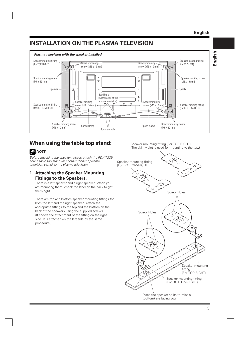 English | Pioneer PDP-S58 User Manual | Page 3 / 44