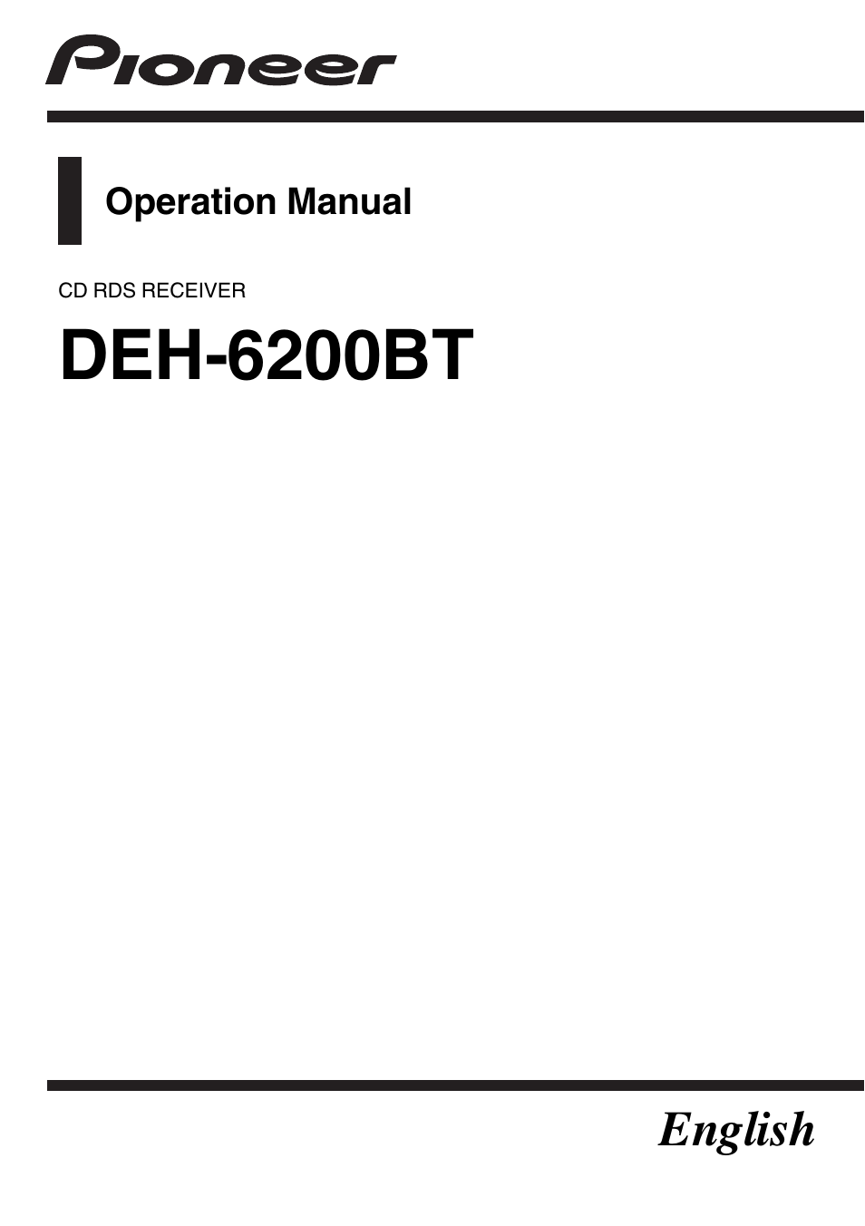 Pioneer DEH-6200BT User Manual | 32 pages