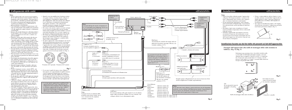 Collegamento delle unità <italiano, Installazione <italiano, Fig. 2 | Fig. 1, Fig. 3, Fig. 4 fig. 5 | Pioneer FH-P4100R User Manual | Page 3 / 4